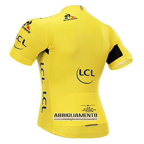 Abbigliamento Tour De France 2015 Manica Corta E Pantaloncino Con Bretelle Giallo - Clicca l'immagine per chiudere