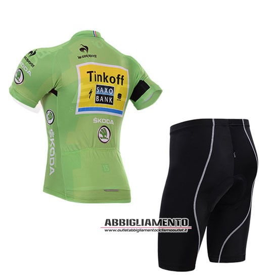 Abbigliamento Tour De France 2015 Manica Corta E Pantaloncino Con Bretelle lider saxobank Verde - Clicca l'immagine per chiudere