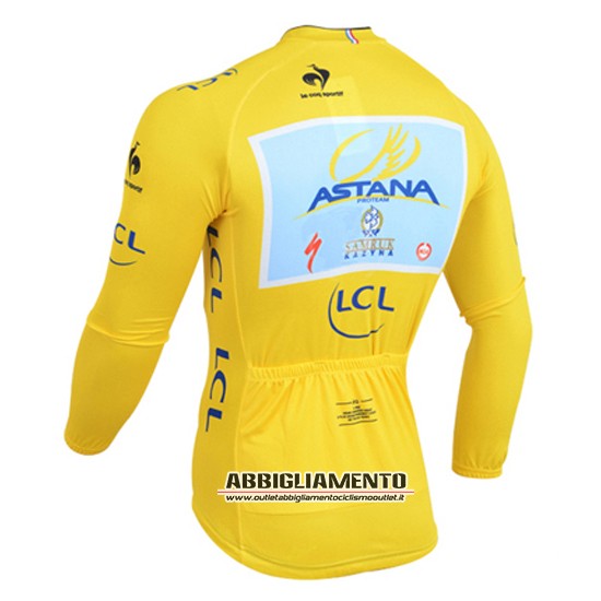 Abbigliamento Tour De France 2014 Manica Lunga E Calza Abbigliamento Con Bretelle lider astana Giallo - Clicca l'immagine per chiudere