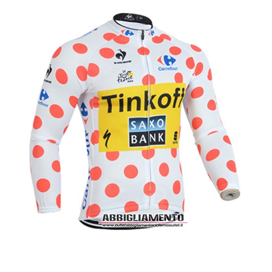 Abbigliamento Tour De France 2014 Manica Lunga E Calza Abbigliamento Con Bretelle lider saxobank Bianco E Rosso - Clicca l'immagine per chiudere