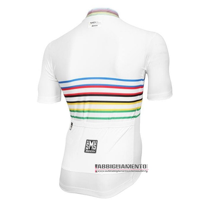 Abbigliamento UCI 2020 Manica Corta e Pantaloncino Con Bretelle Bianco Multicolore - Clicca l'immagine per chiudere