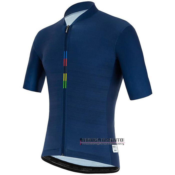 Abbigliamento UCI 2020 Manica Corta e Pantaloncino Con Bretelle Scuro Blu - Clicca l'immagine per chiudere