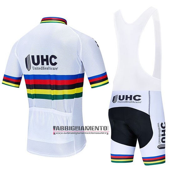 Abbigliamento UCI Mondo Campione UHC 2020 Manica Corta e Pantaloncino Con Bretelle Bianco - Clicca l'immagine per chiudere