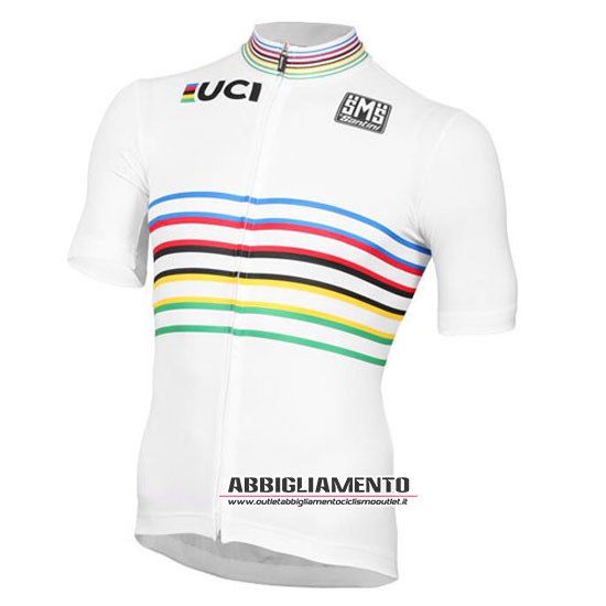 Abbigliamento UCI World Champion Leader 2016 Manica Corta E Pantaloncino Con Bretelle Bianco - Clicca l'immagine per chiudere