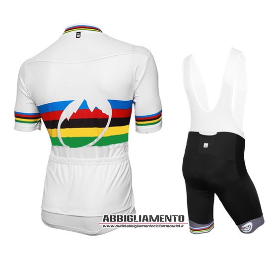 Abbigliamento UCI World Champion Leader 2016 Manica Corta E Pantaloncino Con Bretelle Bianco E Blu - Clicca l'immagine per chiudere