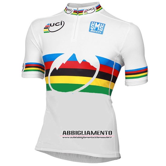 Abbigliamento UCI World Champion Leader 2016 Manica Corta E Pantaloncino Con Bretelle Bianco E Blu - Clicca l'immagine per chiudere