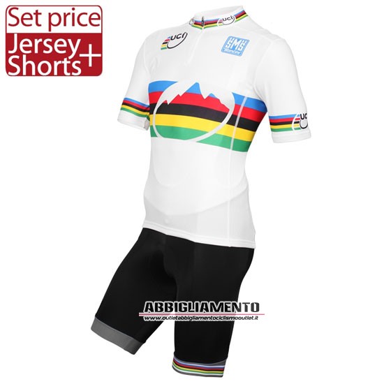 Abbigliamento UCI World Champion Leader 2016 Manica Corta E Pantaloncino Con Bretelle Bianco E Blu - Clicca l'immagine per chiudere