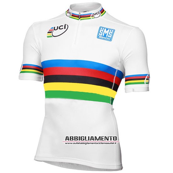 Abbigliamento UCI World Champion Leader 2016 Manica Corta E Pantaloncino Con Bretelle Bianco E Giallo - Clicca l'immagine per chiudere