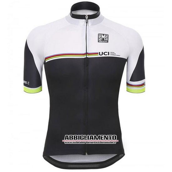 Abbigliamento UCI World Champion Leader 2016 Manica Corta E Pantaloncino Con Bretelle Bianco E Nero - Clicca l'immagine per chiudere