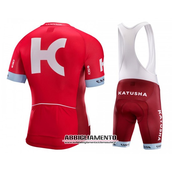 Abbigliamento Katusha 2016 Manica Corta E Pantaloncino Con Bretelle Bianco E Rosso - Clicca l'immagine per chiudere