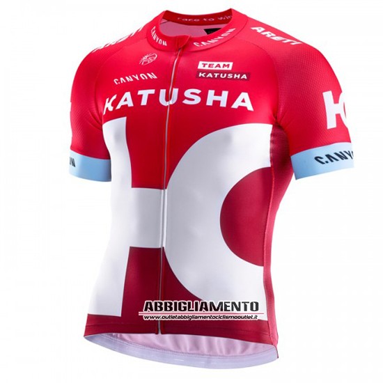 Abbigliamento Katusha 2016 Manica Corta E Pantaloncino Con Bretelle Bianco E Rosso - Clicca l'immagine per chiudere