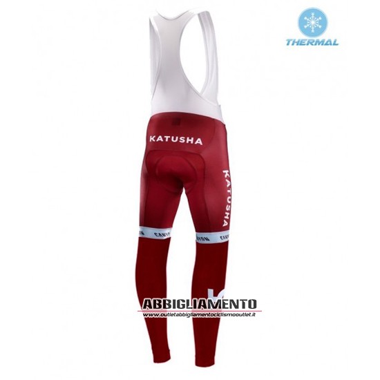 Abbigliamento Katusha 2016 Manica Lunga E Calzamaglia Con Bretelle Bianco E Rosso - Clicca l'immagine per chiudere