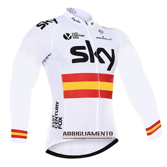 Abbigliamento Sky 2016 Manica Lunga E Calzamaglia Con Bretelle Bianco E Giallo - Clicca l'immagine per chiudere